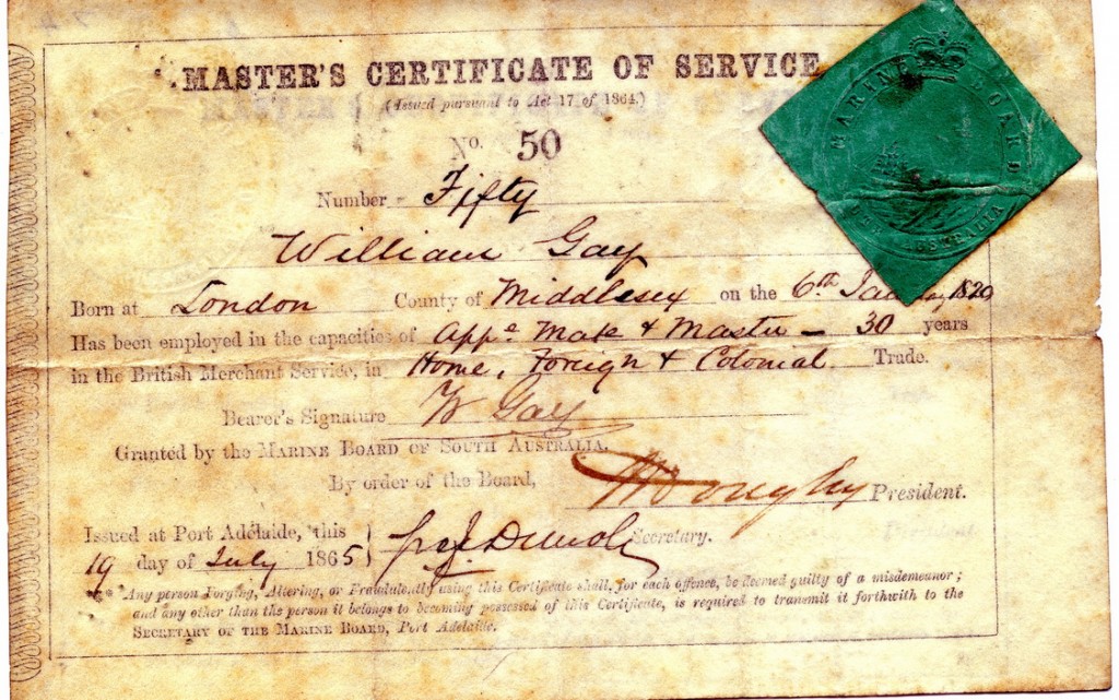 Master Mariners Certificate