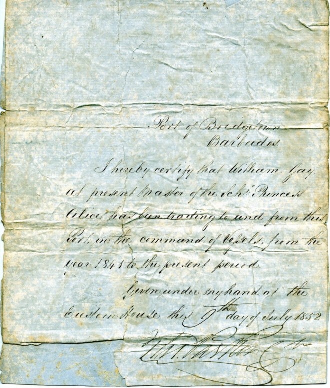 Certificate of Pilotage Barbados