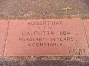 On the convict trail - brick in the path. Tasmania