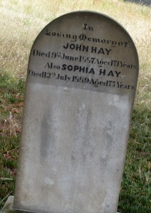 John & Sophia Hay Gravestone