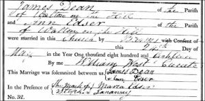 James Dean & Ann Edser marriage.