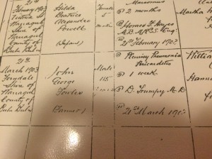 Registration of death John George Fowles. 