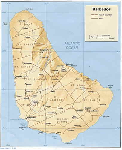 Barbados map