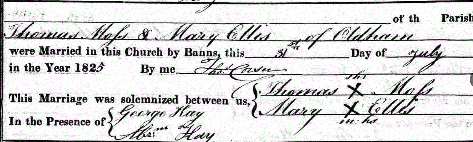 Thomas Moss and Mary Anne Ellis